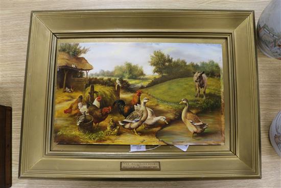 Manner of William J Webbe, oil on panel, The Watering Hole, monogrammed, 28 x 46cm